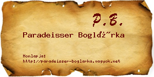 Paradeisser Boglárka névjegykártya